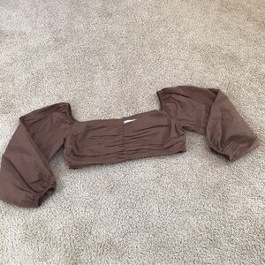 L'Academie Brown Puff Sleeve Blouse